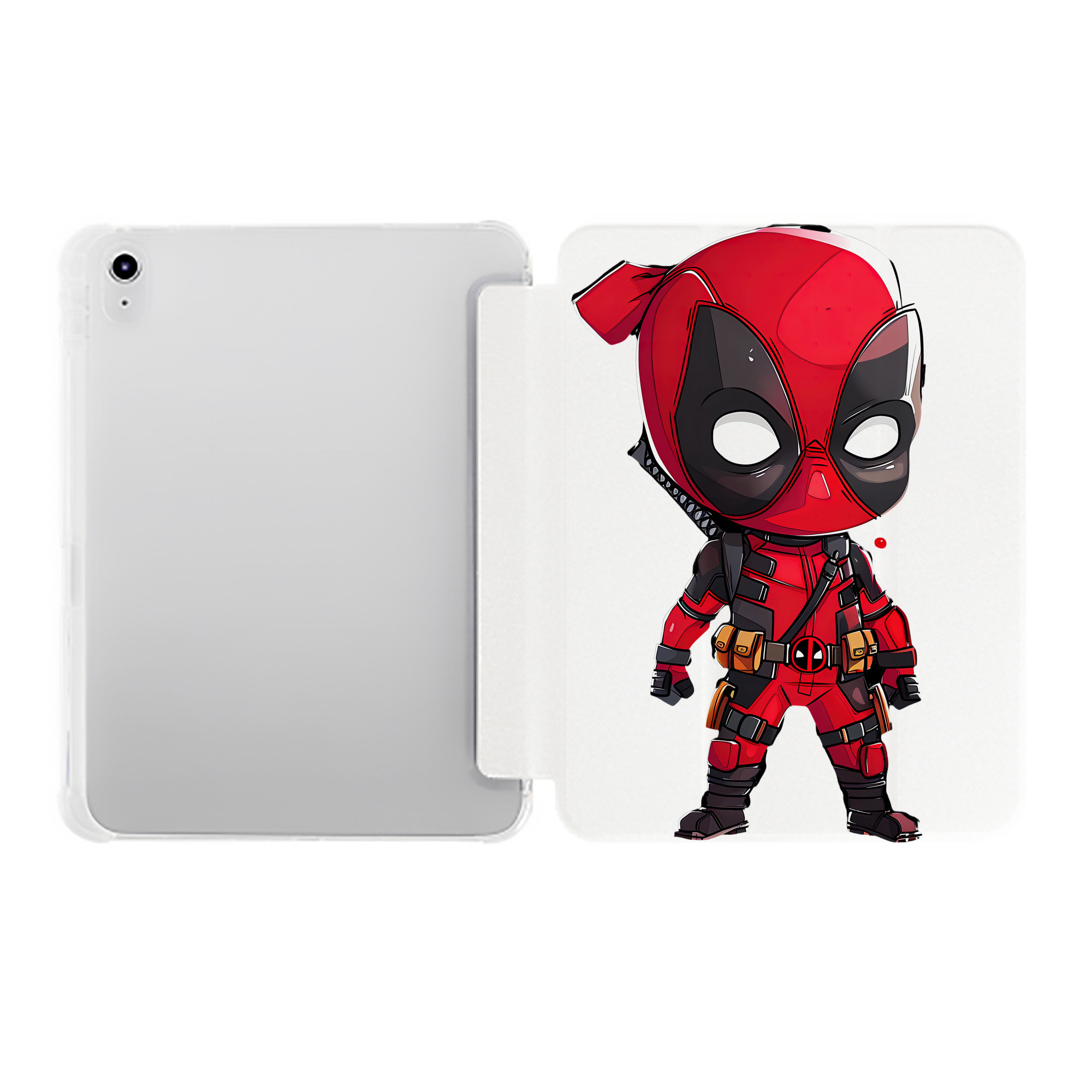 （画像用） Deadpool デッドプール IPad ケース ペン収納付き 三つ折りスタンド PUレザー×シリコン 対応機種9.5/10.5/10.9インチ